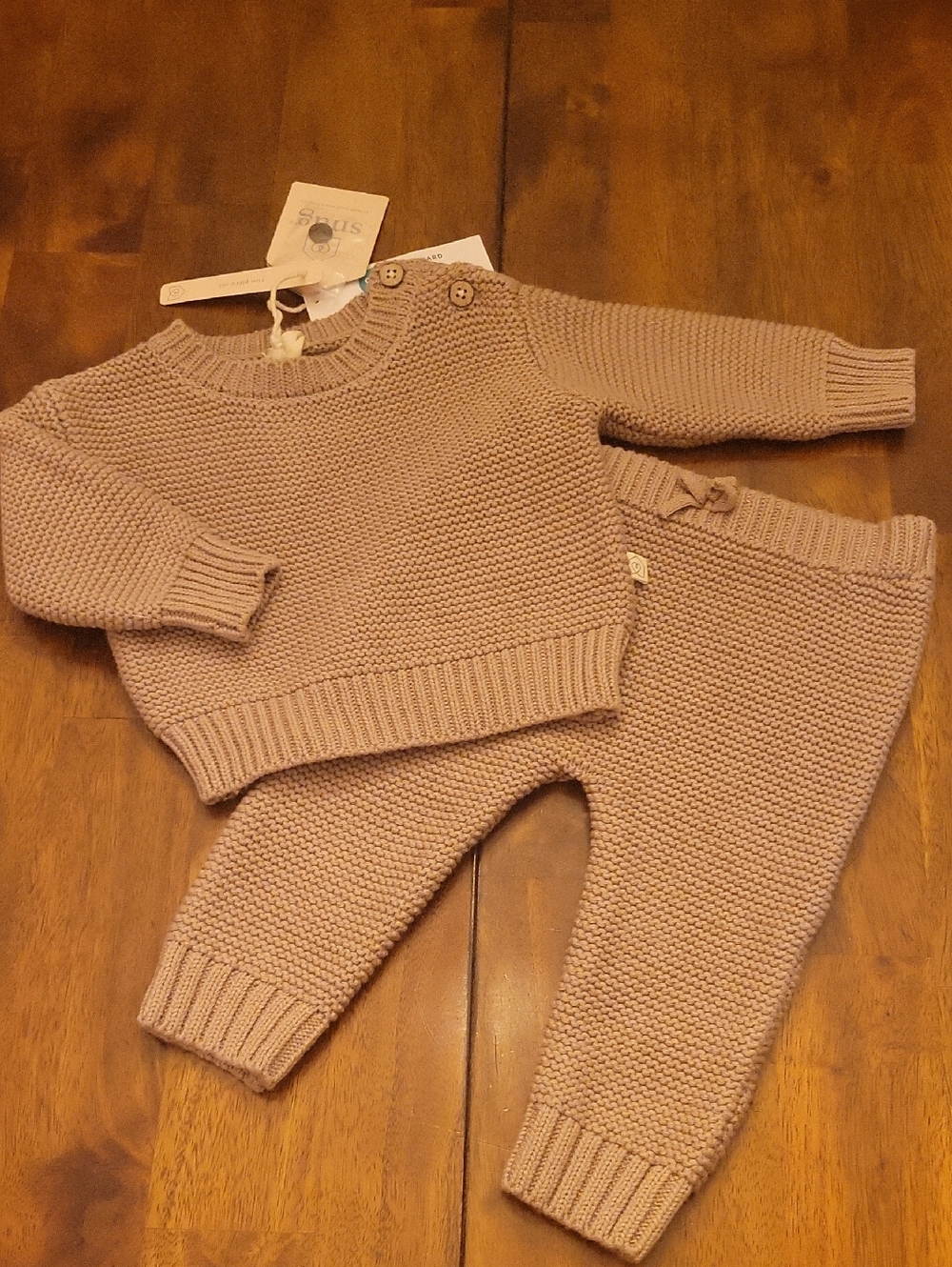 NWT- Snug Baby Knit Matching Set - Cocoa Color